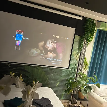 Jungle With Netflix And Video Projector
